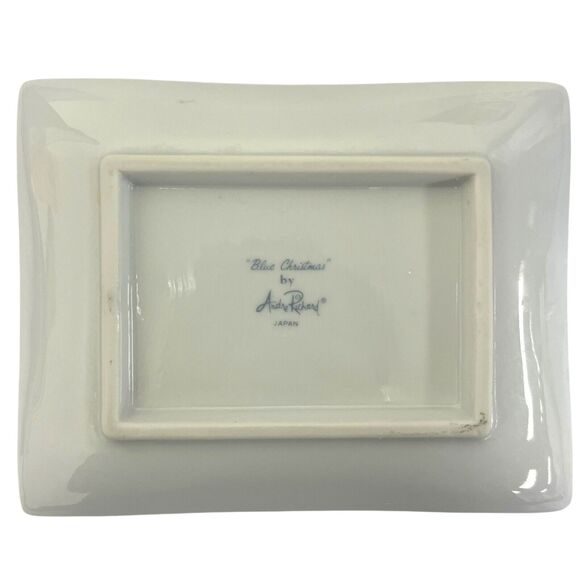 Vintage Andre Richard Blue Christmas Cup & Plate Set Snow Gold Trees Japan - Picture 9 of 10